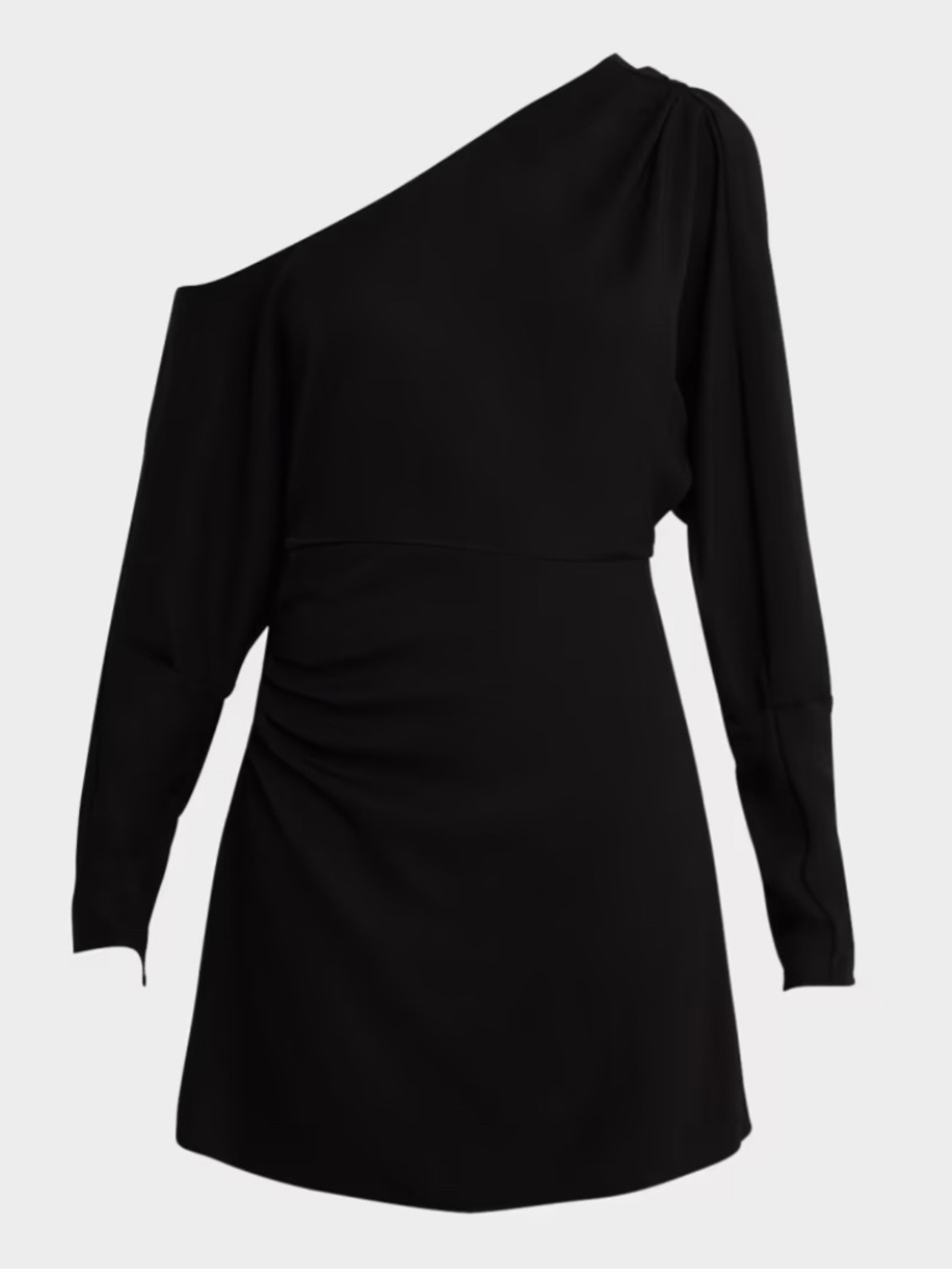 Tanya Taylor Georgie Dress 4 Mini Black Ruched Long Sleeve Cocktail Luxury NWT